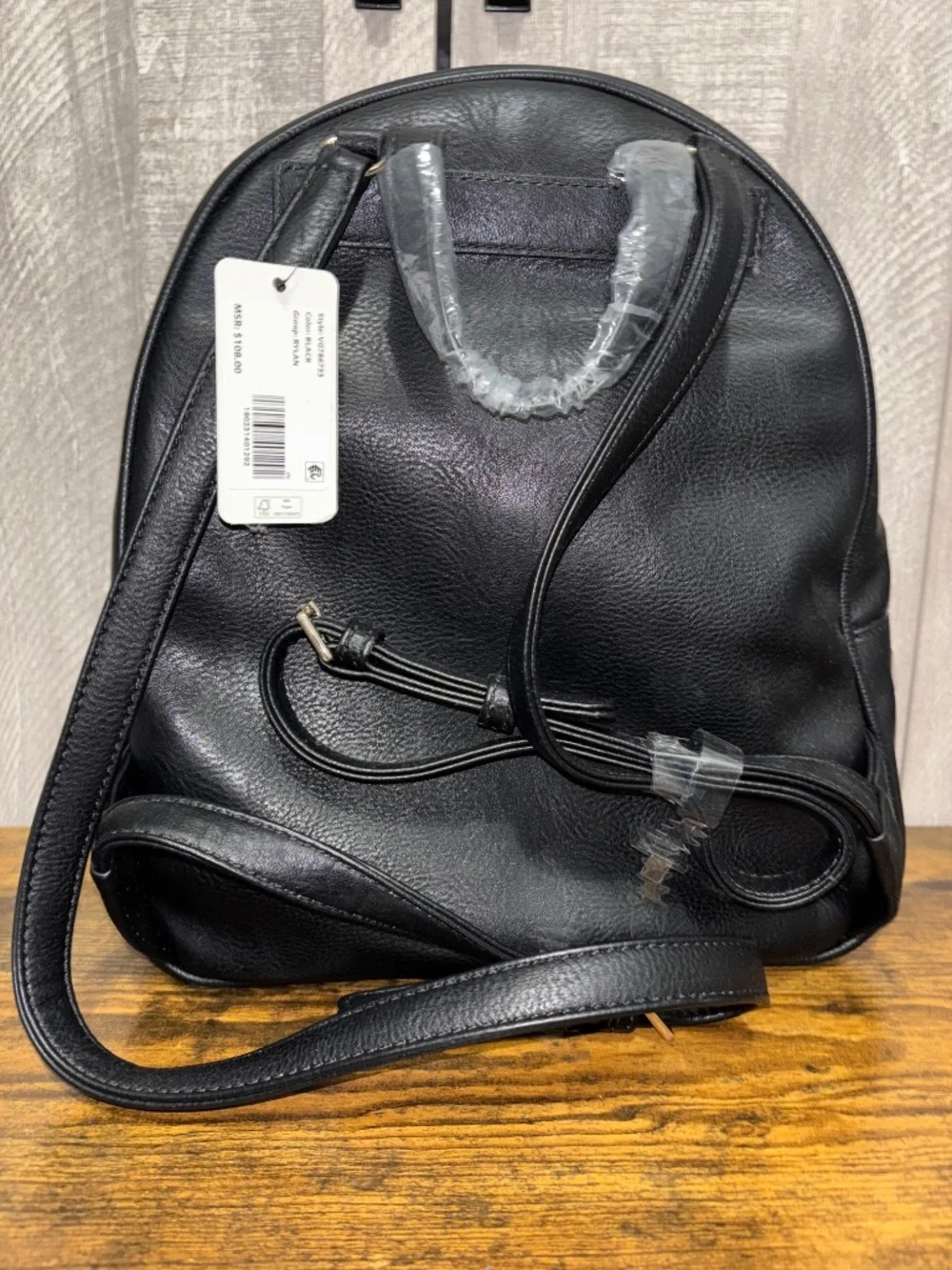 Black Guess Rylan Backpack Purse Bag